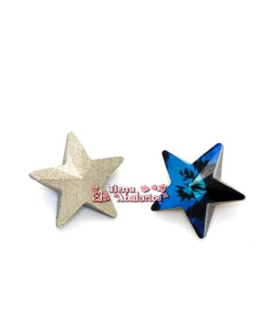 Cabujón Estrella Swarovski 10mm, Bermuda Blue
