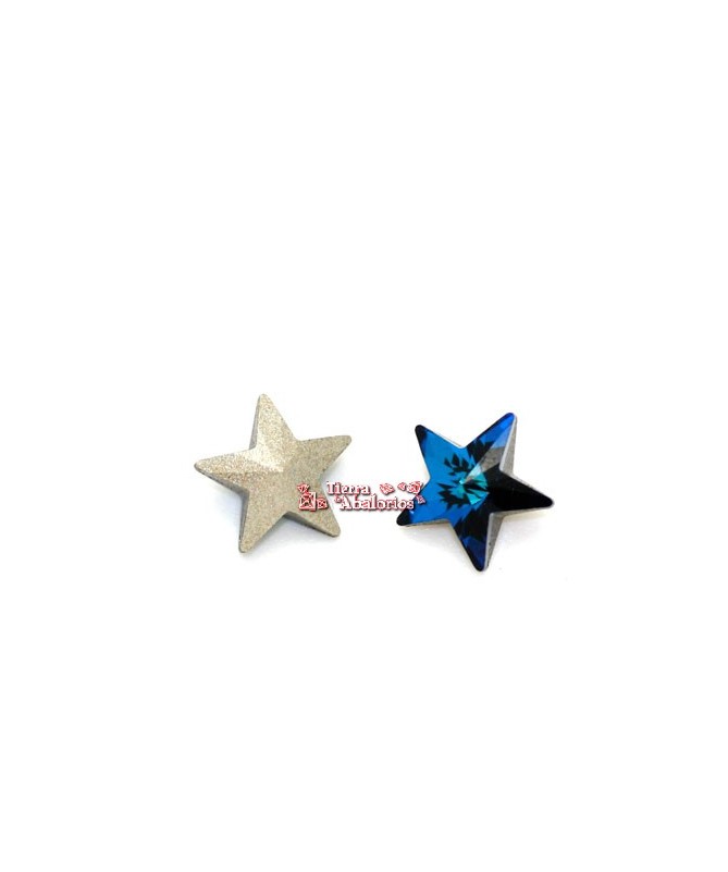 Cabujón Estrella Swarovski 10mm, Bermuda Blue