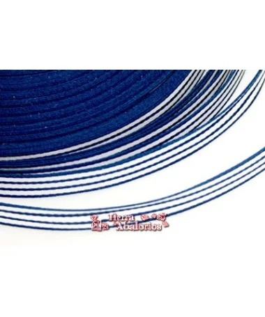 Lazo 10mm Rayado Blanco y Azul