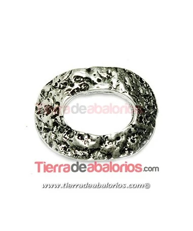 Estrepieza Ovalada Estilo Piedra 42x32mm, Plateada Estrepieza Ovalada Estilo Piedra 42x32mm, Plateada