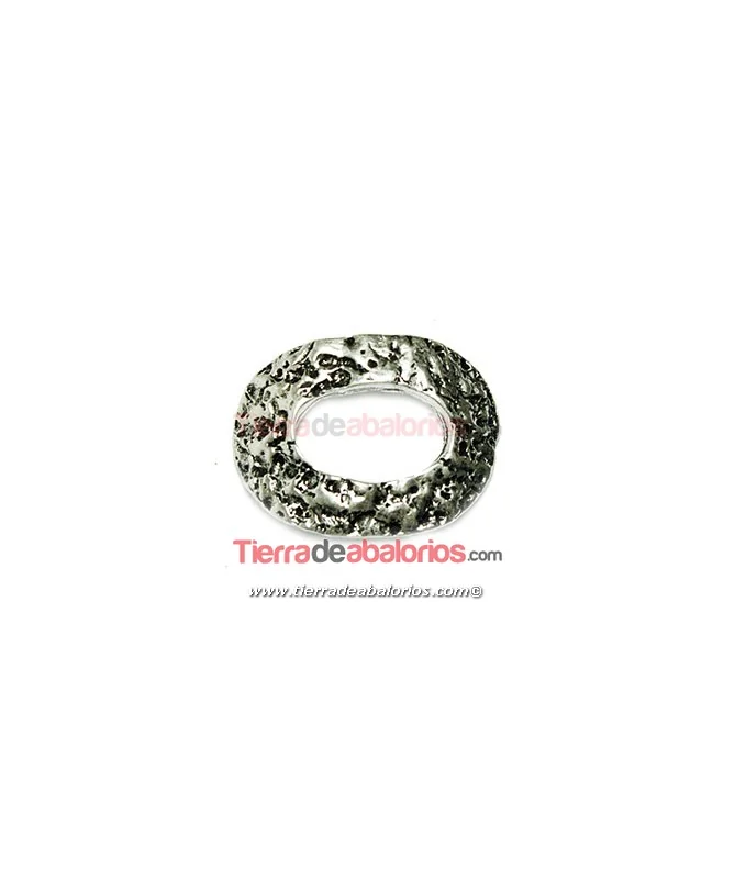 Estrepieza Ovalada Estilo Piedra 42x32mm, Plateada