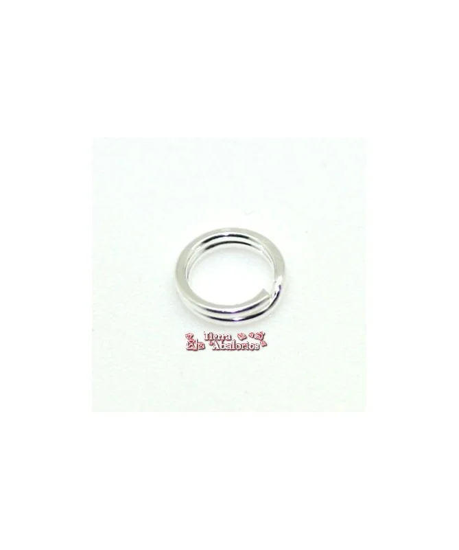Anilla Doble 5mm Plateada (10 uds.)