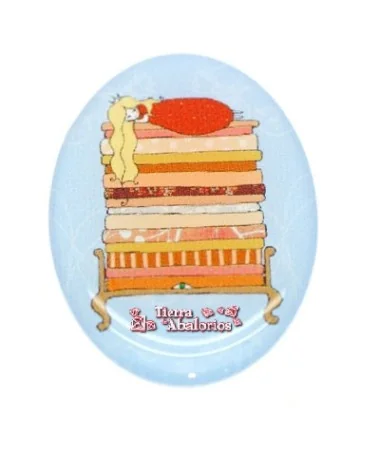 Adhesivo Oval 39x27mm La Princesa y el Guisante Adhesivo Oval 39x27mm La Princesa y el Guisante