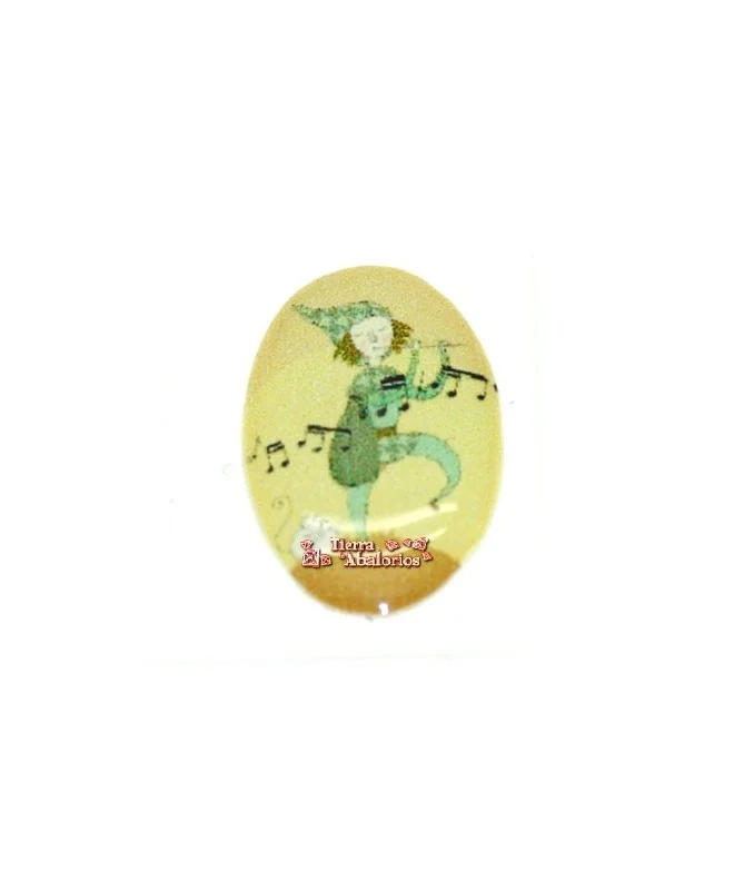 Adhesivo Oval 39x27mm El Flautista de Hamelin
