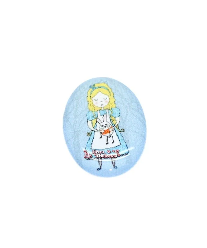 Adhesivo Oval 39x27mm Alicia en el País de las Maravillas