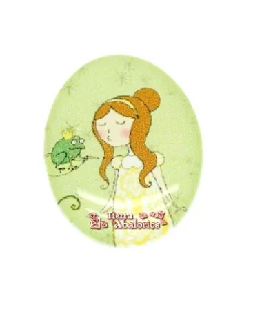 Adhesivo Oval 22x16mm La Princesa y el Sapo