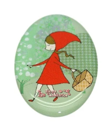 Adhesivo Oval 22x16mm Caperucita Roja Adhesivo Oval 22x16mm Caperucita Roja