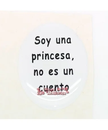 Adhesivo Oval 22x16mm Soy una princesa, no es un cuento Adhesivo Oval 22x16mm Soy una princesa, no es un cuento
