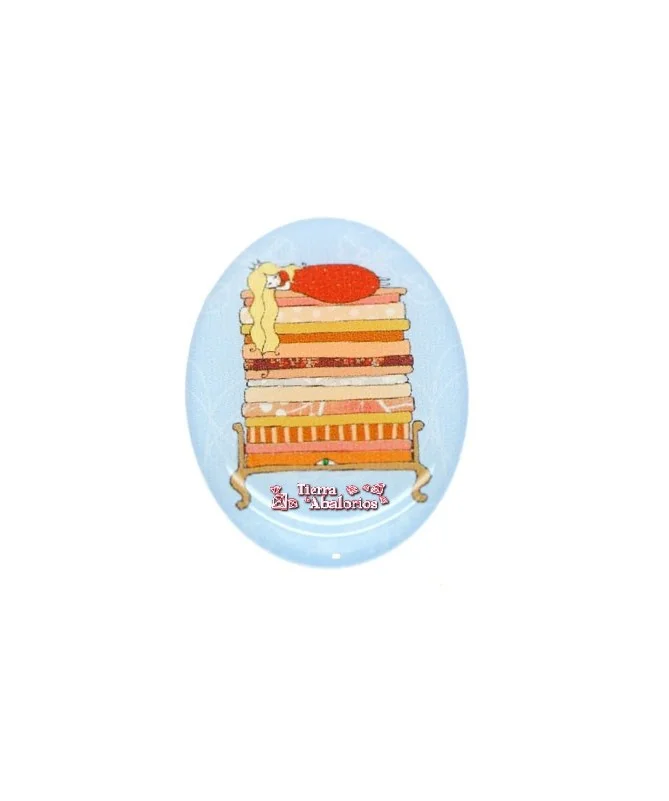 Adhesivo Oval 17x11mm La Princesa y el Guisante