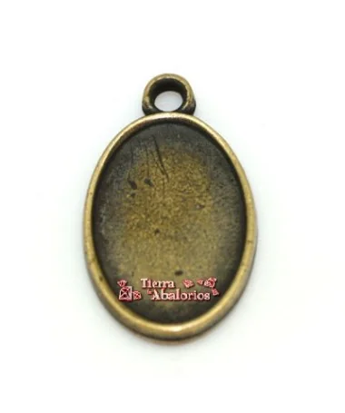 Colgante Ovalado 19x13mm con Anilla, Oro Viejo