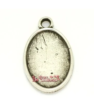 Colgante Ovalado 19x13mm con Anilla, Plateado Colgante Ovalado 19x13mm con Anilla, Plateado