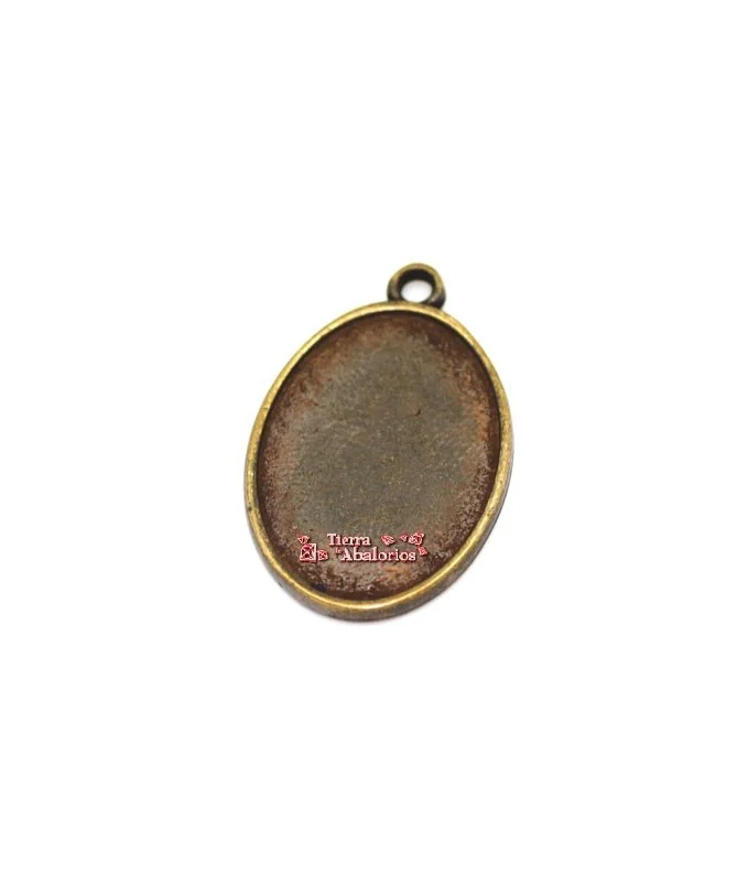 Colgante Ovalado 25x18mm con Anilla, Oro Viejo