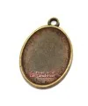 Colgante Ovalado 25x18mm con Anilla, Oro Viejo
