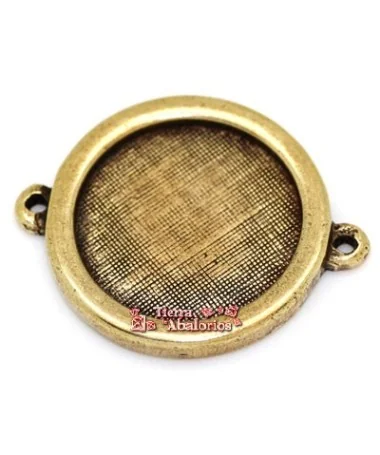 Colgante Circular 31mm con 2 anillas, Oro Viejo