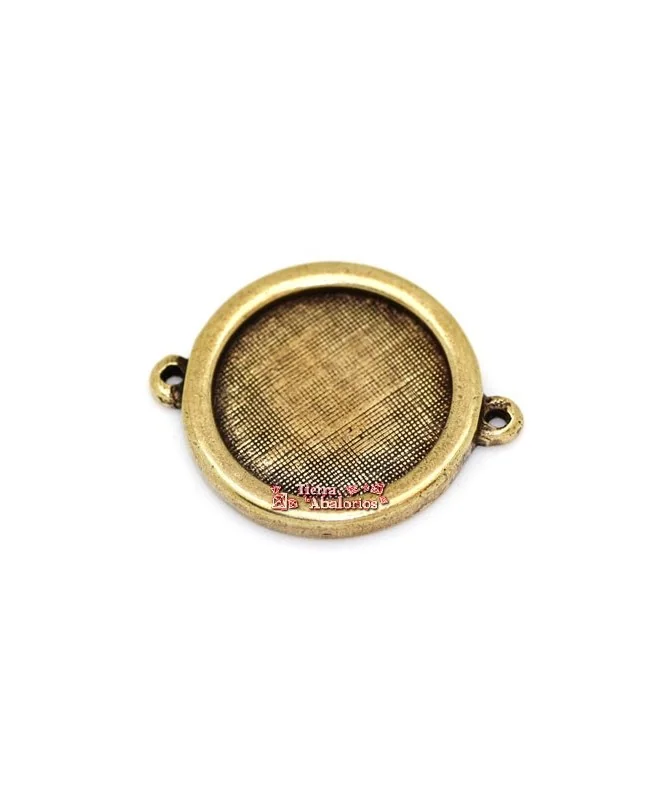 Colgante Circular 31mm con 2 anillas, Oro Viejo