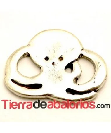 Entrepieza Pulpo 'Paul' 42x30mm, Plateada