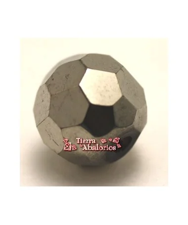 Facetada 10mm Agujero 1mm, Plata Vieja