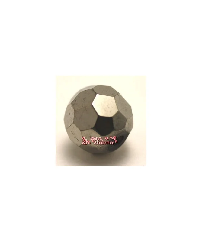 Facetada 10mm Agujero 1mm, Plata Vieja