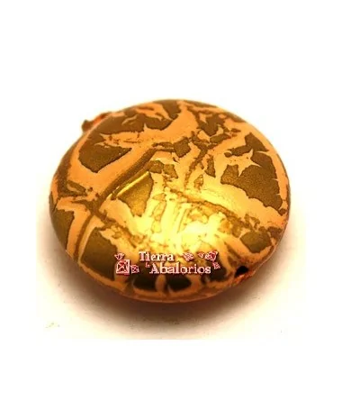 Resina Disco 22mm Agujero 1mm, Naranja y Dorado