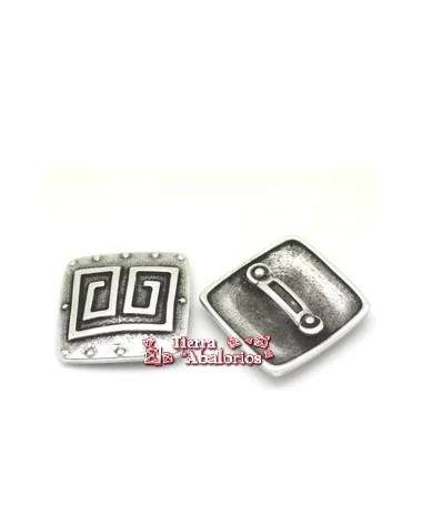 Centro para Brazalete 35x35mm, Pasador 20x3mm, Plateada