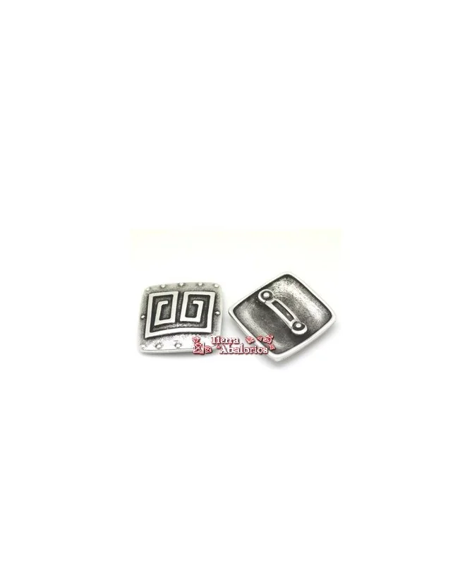 Centro para Brazalete 35x35mm, Pasador 20x3mm, Plateada