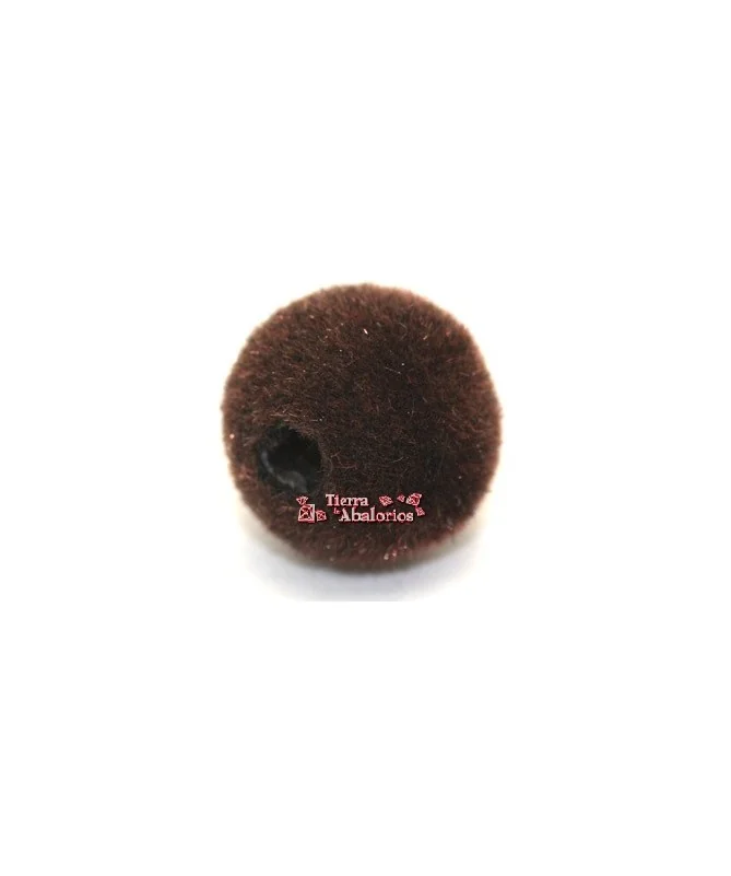 Bola de Pelo 12mm Agujero 2mm Marrón