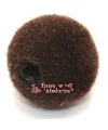 Bola de Pelo 12mm Agujero 2mm Marrón