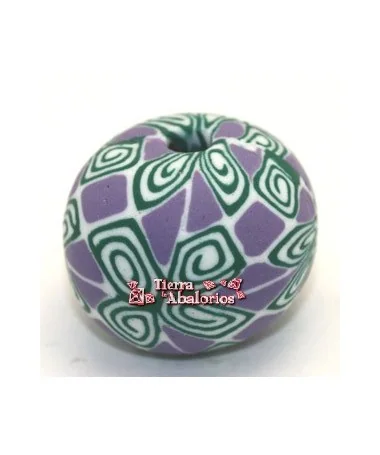 Bola de Fimo 22 Agujero 3,5mm, Morado