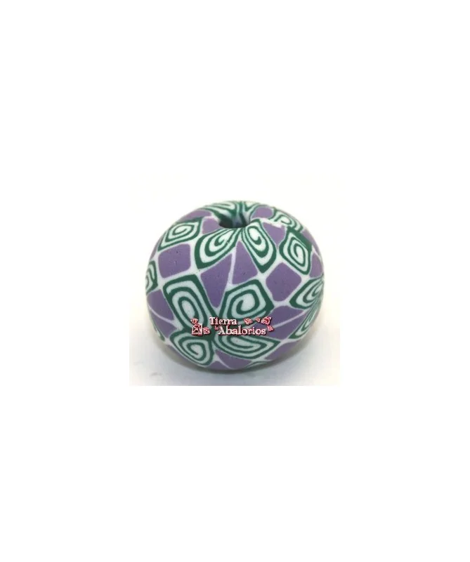 Bola de Fimo 22 Agujero 3,5mm, Morado
