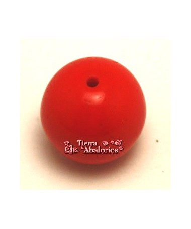 Perla de Cristal Checo 12mm Rojo Mate Brillo