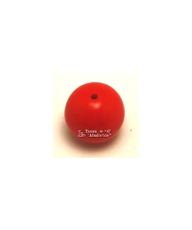 Perla de Cristal Checo 12mm Rojo Mate Brillo
