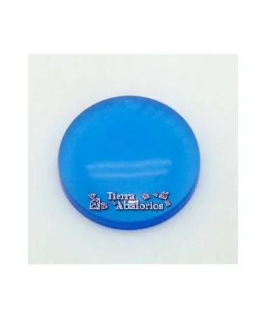 Cabujón Resina 27mm Azul Transparente Brillo