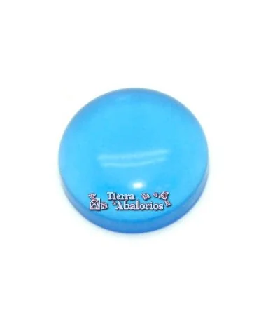 Cabujon Resina 18mm Azul Transparente Brillo