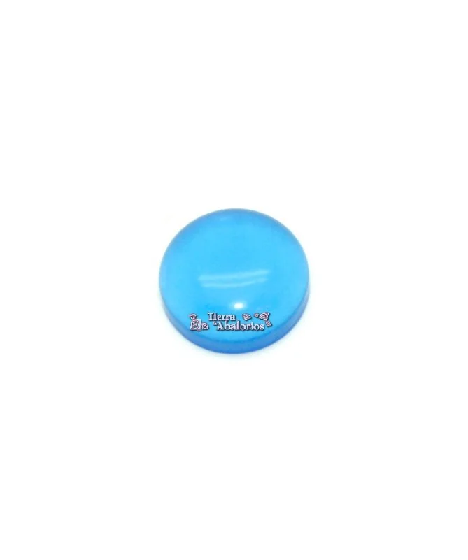 Cabujon Resina 18mm Azul Transparente Brillo