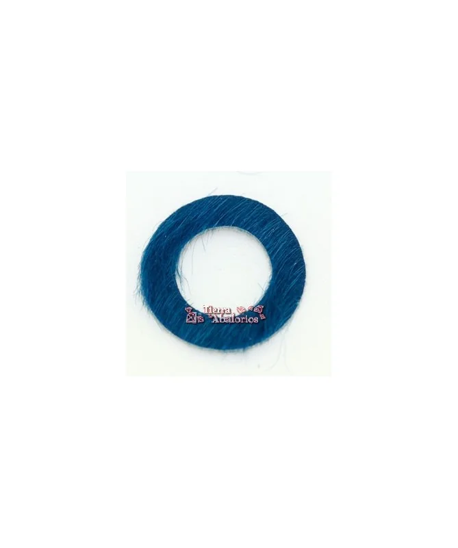 Aplique Redondo Piel de Potro 20mm Azul