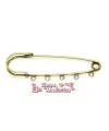 Imperdible 60x19mm con 5 Anillas, Oro Viejo