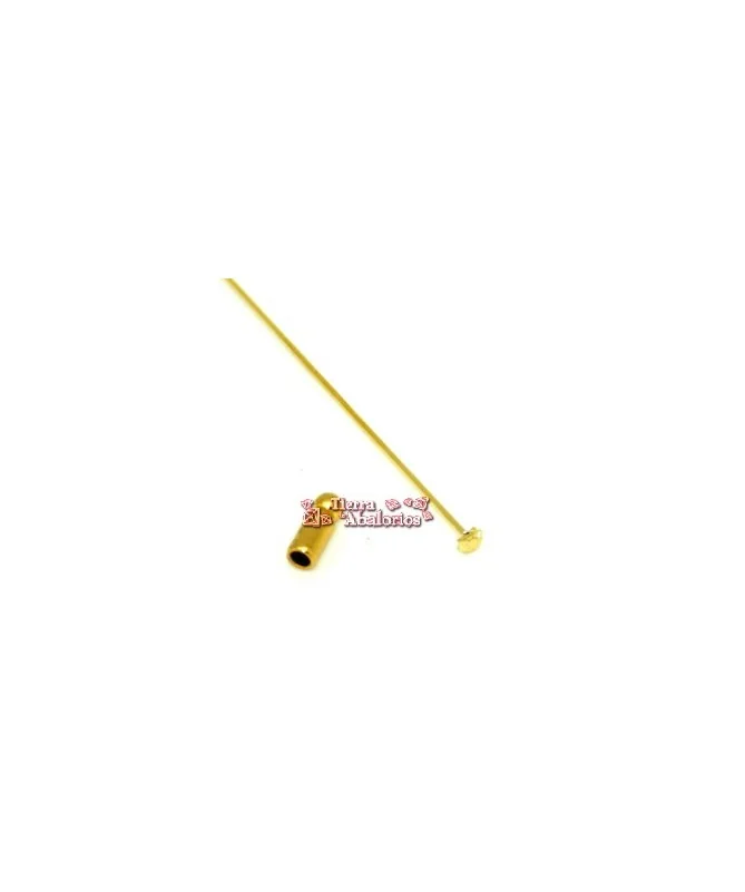Agujon Alfiler 81mm con Tope Flor, Dorado