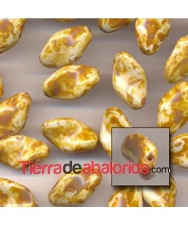 Entrepieza Hélice 22x14mm Agujero 1,5mm Blanco Picasso. (20