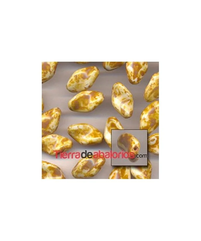 Entrepieza Hélice 22x14mm Agujero 1,5mm Blanco Picasso. (20