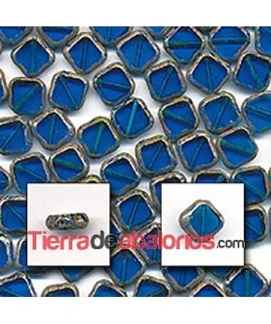 Rombo 12mm Azul Capri con Efecto Picasso (20 uds.) Rombo 12mm Azul Capri con Efecto Picasso (20 uds.)