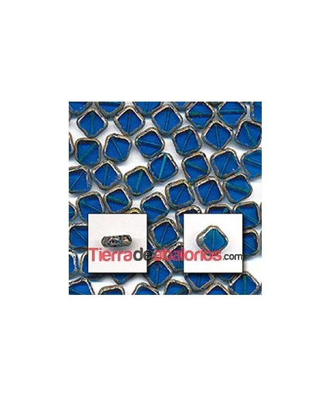 Rombo 12mm Azul Capri con Efecto Picasso (20 uds.)
