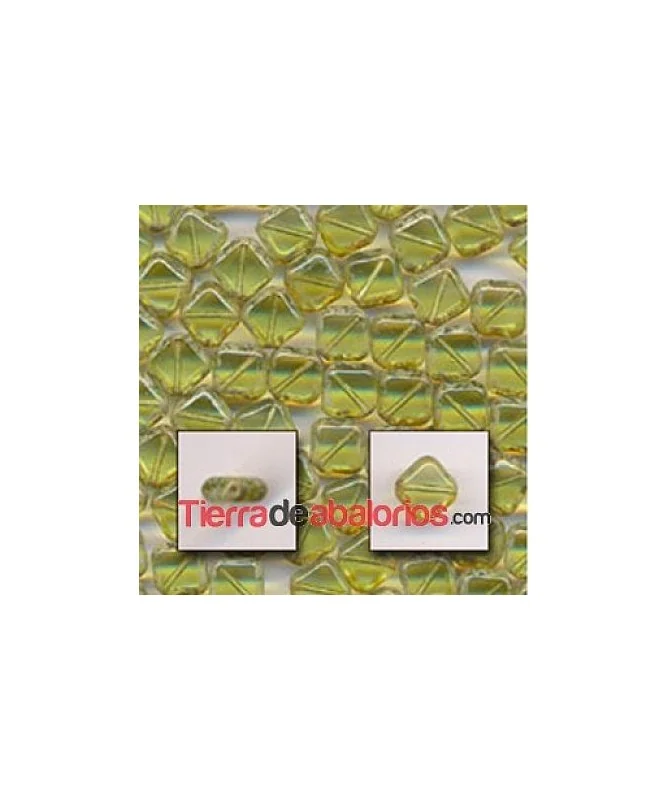 Rombo 12mm Olivine con Efecto Picasso (20 uds.)