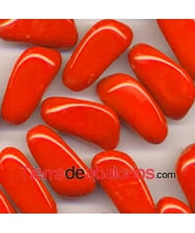 Tubo Irregular 33x19mm Agujero 1,8mm, Naranja Opaco (10 uds)