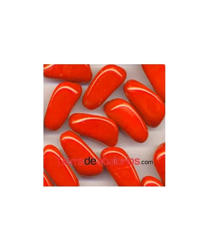 Tubo Irregular 33x19mm Agujero 1,8mm, Naranja Opaco (10 uds)