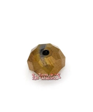 Rondel Facetado 8x6mm Agujero 1,5mm, Oro Viejo Metalizado