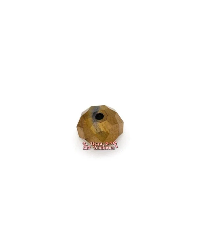 Rondel Facetado 8x6mm Agujero 1,5mm, Oro Viejo Metalizado
