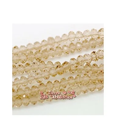 Rondel Facetado 4x2mm Agujero 0,3mm, Golden Shadow Rondel Facetado 4x2mm Agujero 0,3mm, Golden Shadow
