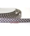 Lazo 10mm Gris Plata Lunares Blancos