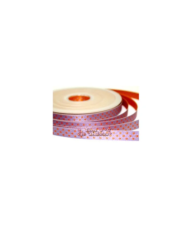 Lazo 10mm Lila Lunares Naranja