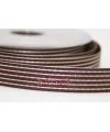 Lazo 15mm Ruban Garbo Marron Rayas Gris Plata